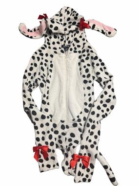 Dolls Kill Black & White Dalmatian Hooded Jumpsuit Romper